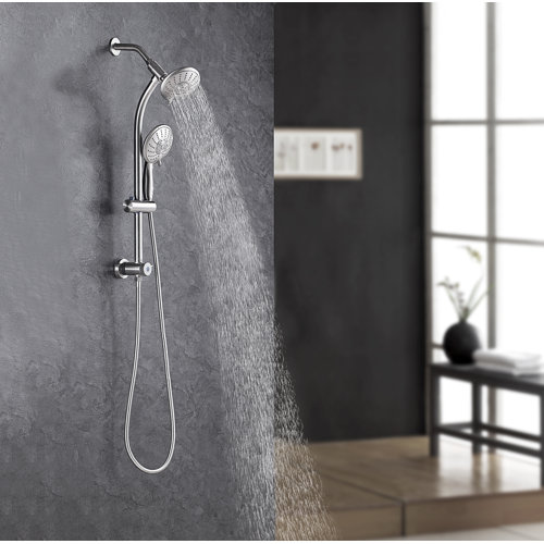 Kichae Multifunction Adjustable Dual Shower Head System with Slide Bar